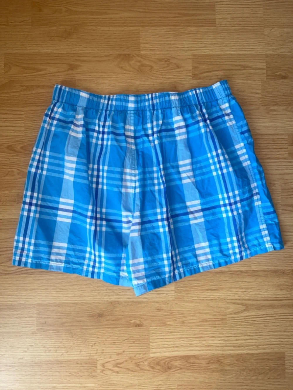 American Eagle Men’s Cotton Blue Plaid Boxer Shorts Size XL
